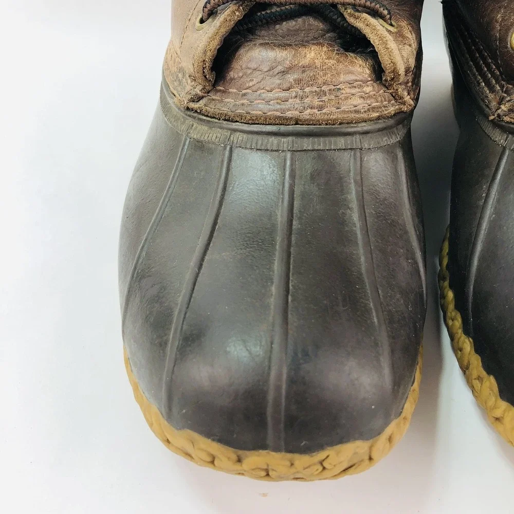 VTG LL Bean Mens 13 Wide Maine Hunting Shoe Duck Boots Leather Rubber MCM 60-70s